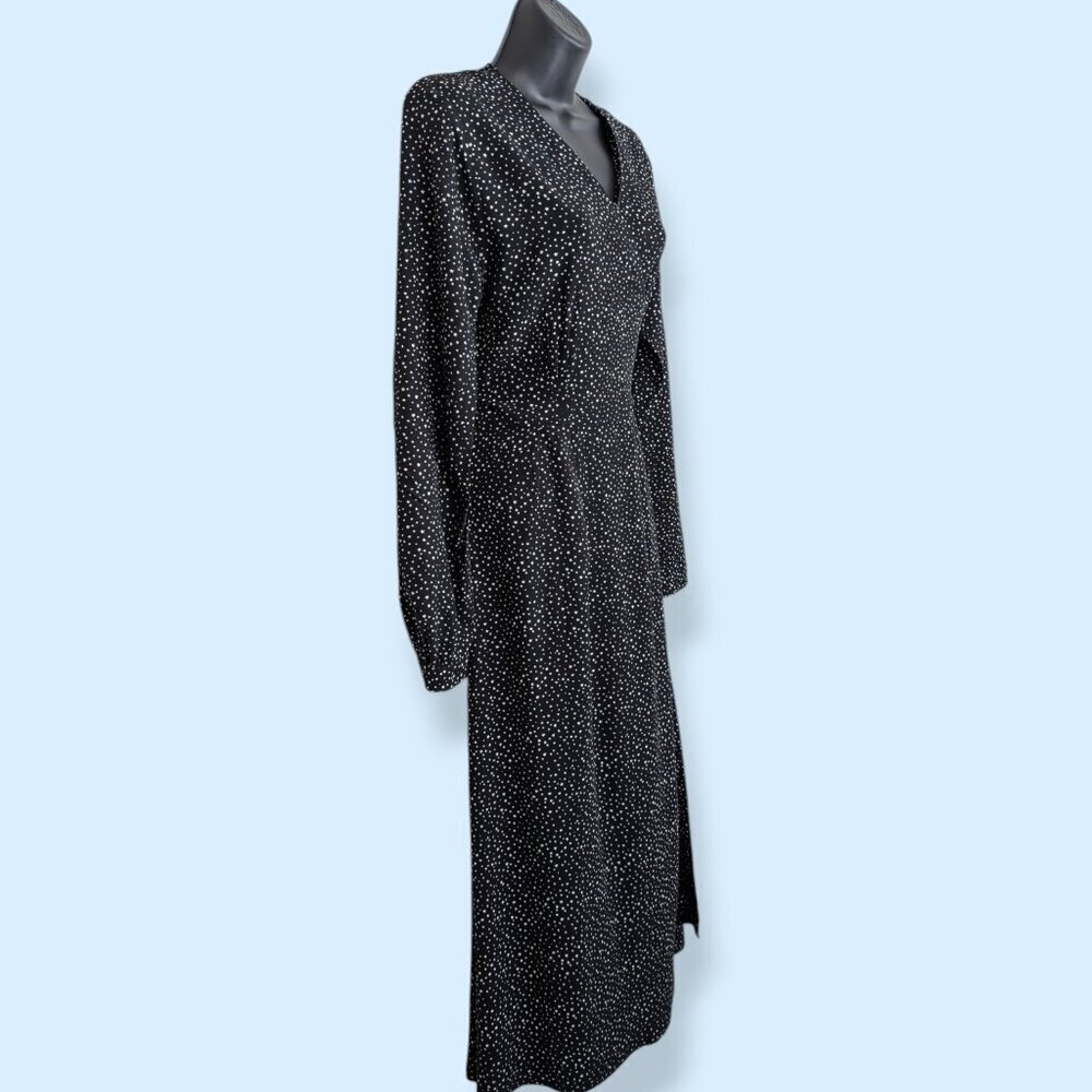 Ines De La Fressange Black Starry Wrap Dress - Picture 2 of 10